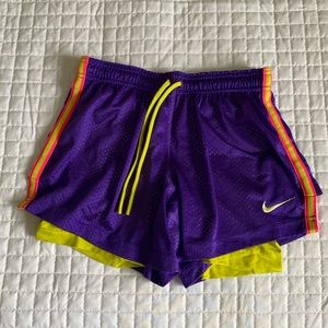 Nike double layer dry fit shorts with spandex